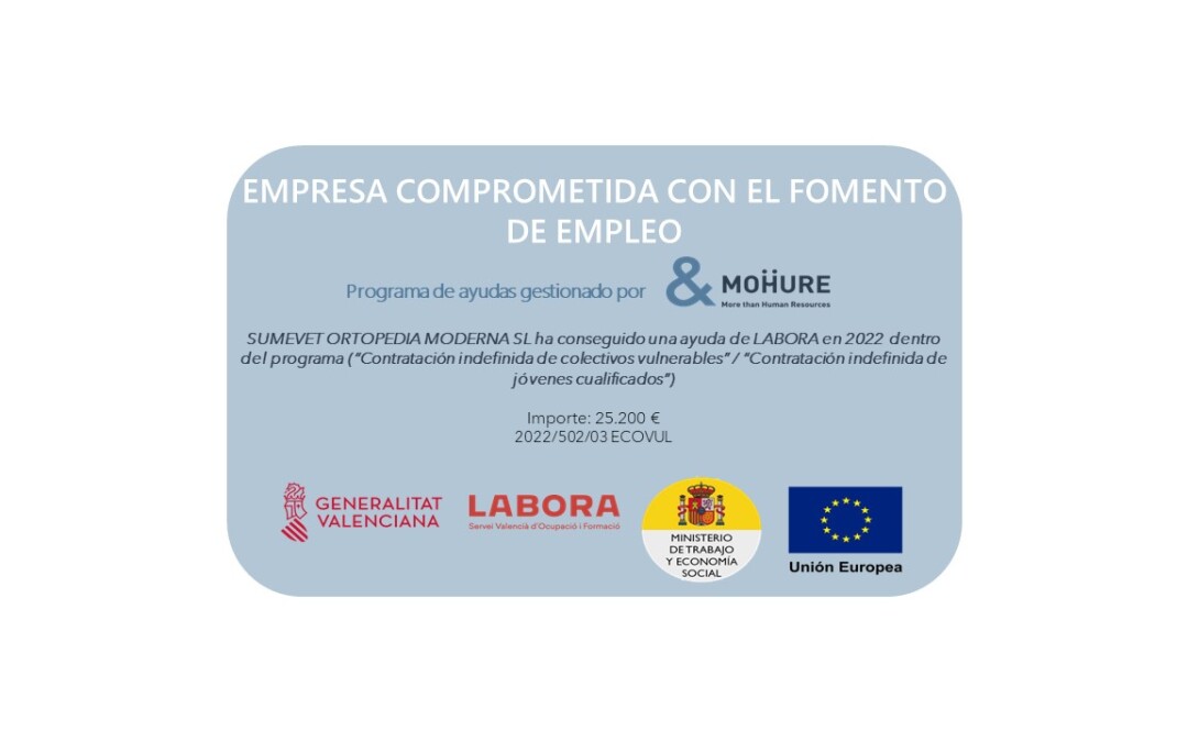 Sumevet, S. L es una empresa comprometida con el fomento de empleo.